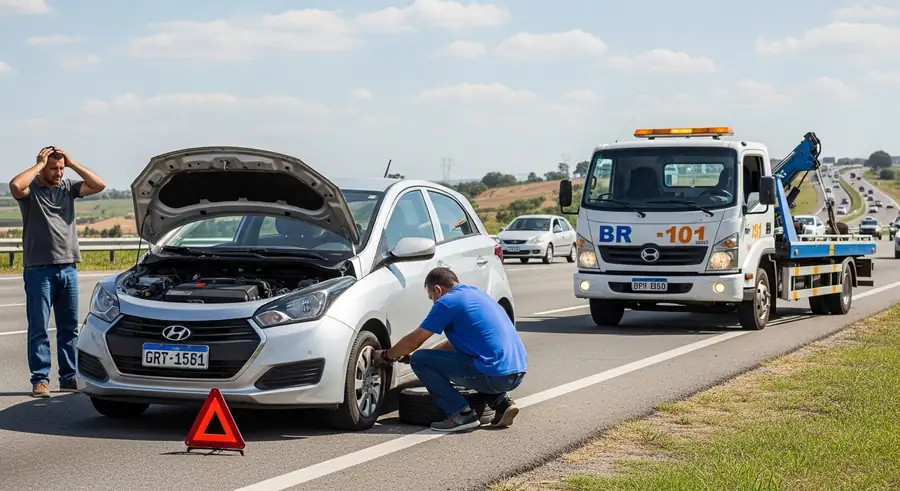 guincho e socorro mecanico e troca de pneu BR 101